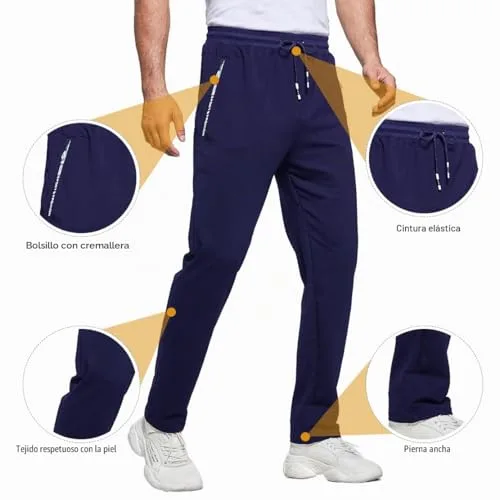 ZOXOZ ▫️ Calças desportivas Calças casuais para homem Calças de fato de treino em algodão com cintura elástica 4