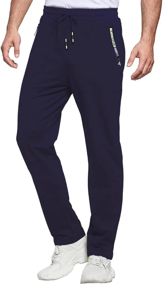 ZOXOZ ▫️ Calças desportivas Calças casuais para homem Calças de fato de treino em algodão com cintura elástica