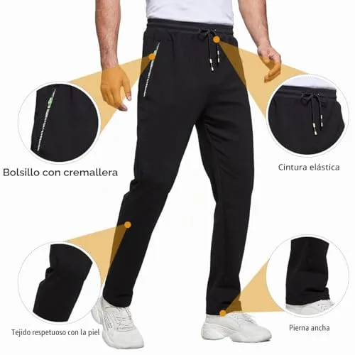 ZOXOZ ▫️ Calças desportivas Calças casuais para homem Calças de fato de treino em algodão com cintura elástica 4