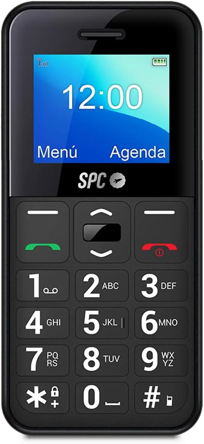 SPC ▫️ Fortune 2 Pocket Edition - Telemóvel com teclas grandes para seniores com números grandes, botão SOS, campainha e notificações inteligentes, volume extra alto, definição remota, cor preta