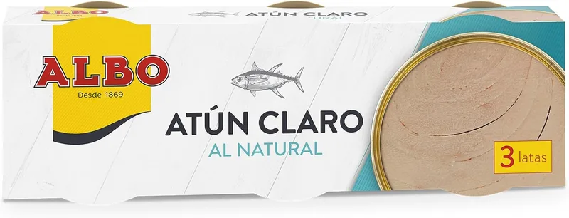 ALBO ▫️ Conserva de Atum Claro ao Natural, Embalagem de 3 latas de 70 g