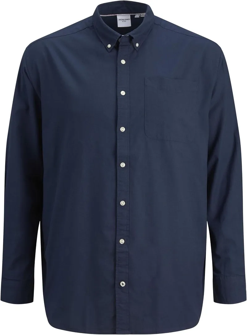 JACK & JONES ▫️ Camisa de homem, tamanho grande, cor lisa, básica, manga comprida, estilo business, JJEOXFORD