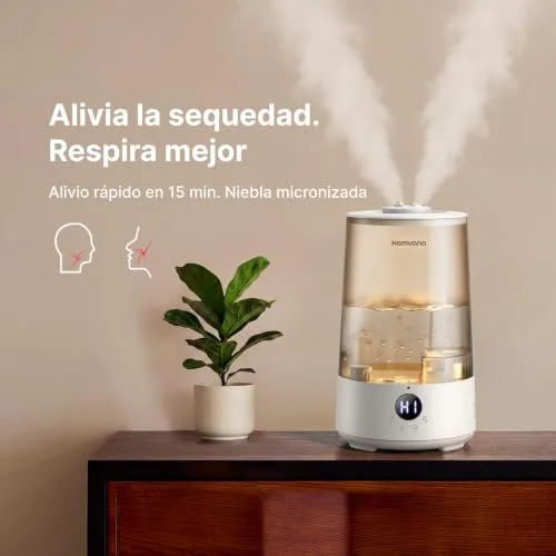 Homvana ▫️ Humidificador Top-Fill para bebés com ranho e tosse, Cool Mist (3,6 L, cinzento) 2