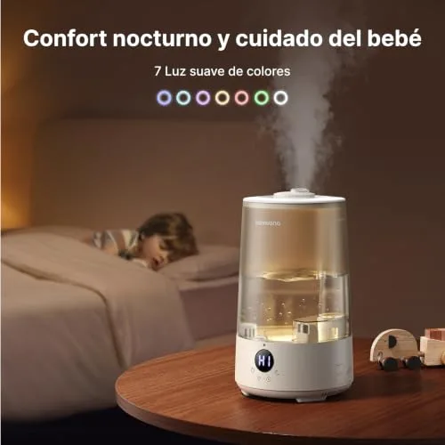 Homvana ▫️ Humidificador Top-Fill para bebés com ranho e tosse, Cool Mist (3,6 L, cinzento) 6