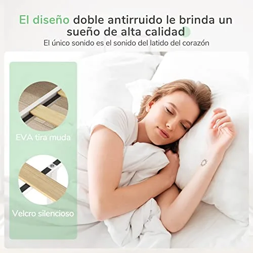 Novilla ▫️ Colchão 135x190 cm com 5 pés altos e cabeceira, 30 cm de altura, estrutura metálica ecológica em aço com lâminas de álamo, antirruído e fácil de montar (Avançado, Branco) 5