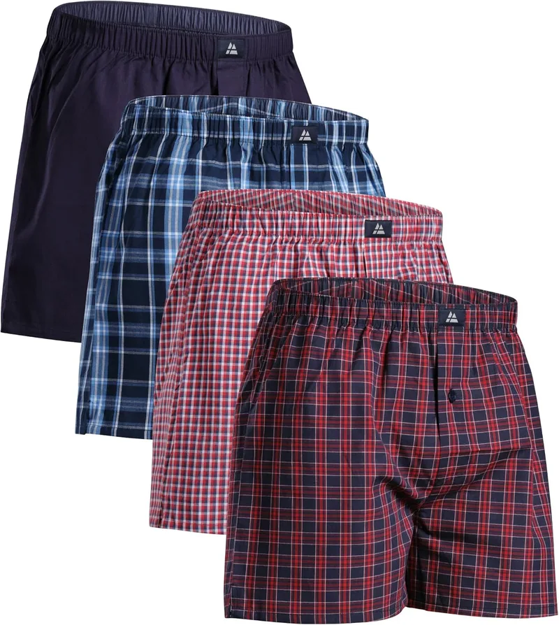 DANISH ENDURANCE ▫️ Cuecas Boxer para homem 100% algodão orgânico, tecido de qualidade superior, 4 e 6 unidades - Roupa interior para homem, Roupa interior