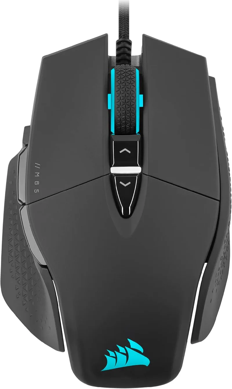Corsair ▫️ M65 RGB ULTRA - Rato para jogos FPS ajustável - Preto | MARKSMAN - Sensor ótico de 26 000 ppp, interruptores óticos, tecnologia de hiperprocessamento AXON