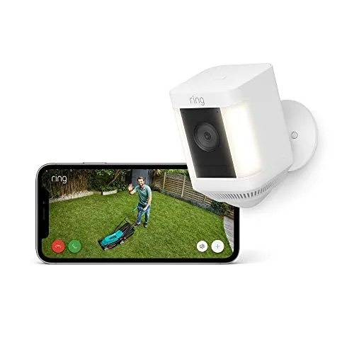 Ring ▫️ Câmara Plus com luzes e bateria (Spotlight Cam Plus) | Câmara de vigilância exterior Wi-Fi com vídeo HD 1080p, comunicação bidirecional, visão noturna e holofotes LED | 30 dias grátis Home 3