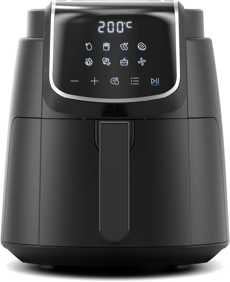 Midea ▫️ Fritadeira de ar quente digital 1500W com 8 funções predefinidas, 3,5L, controlo inteligente da temperatura, preto