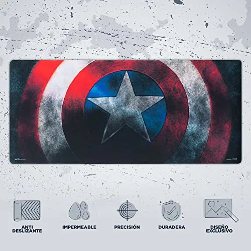 Grupo Erik ▫️ Capitão América Tapete de secretária - Tapete de rato XXL 2