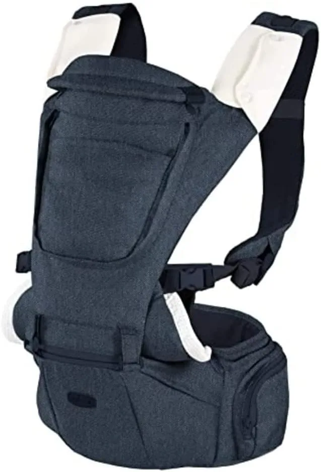 Chicco Hip Seat Carrinho de Bebé 0 meses a 15 kg - Carrinho de Bebé Multifuncional 3 em 1 com Base Rígida, Almofadas de Ombro Acolchoadas e Capuz Protetor, 8 Posições, Preto (Preto Pirata)