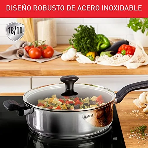 Tefal ▫️ Comfort Max - Panela funda de 26 cm + Tampa de vidro, aço inoxidável 5