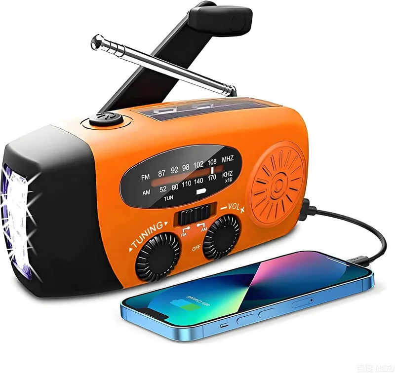 SOLARBABY ▫️ Rádio Solar, Rádio portátil com manivela Dynamo Radiocon AM/FM, com lanterna LED recarregável de 2000 mAh com corda para emergências, carregador USB para telemóvel para acampamentos ao ar livre de 2000 mAh