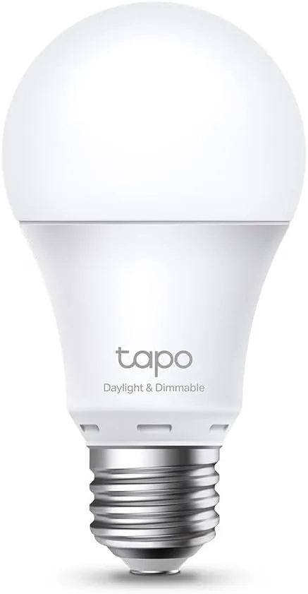 Tapo ▫️ TP-Link L520E - Lâmpada LED inteligente, lâmpada WiFi sem hub, branco neutro 4000K, regulável, E27, 8,7W/ 806lm, compatível com Alexa, Echo e Google Home