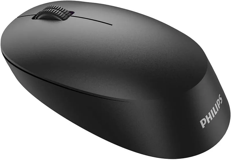 PHILIPS ▫️ Rato sem fios SPK7307B - Ligação sem fios de 2,4 GHz, 3 botões, sensor ótico de 1600 PPP, ergonómico para canhotos e destros
