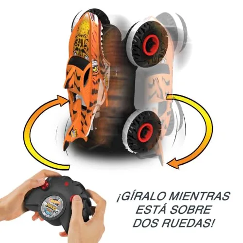 Hot Wheels ▫️ Monster Trucks Carro Teleguiado, Carro de Brincar com Controlo Remoto Tiger Shark Unstoppable, veículo todo-o-terreno, +3 anos, HGV87 5