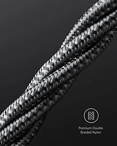Anker ▫️ Cabo USB-C 333 em nylon, carregamento rápido de 100 W, PD 3.0 [1 m], preto, 3 embalagens 6