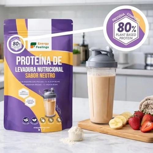Energy Feelings ▫️ Proteína de Levedura Nutricional em Pó Sem Sabor 500 g, Proteína Vegana Sem Lactose e Sem Glúten para o Desenvolvimento Muscular, com Todos os Aminoácidos Essenciais, Proteína Vegana em Pó 6