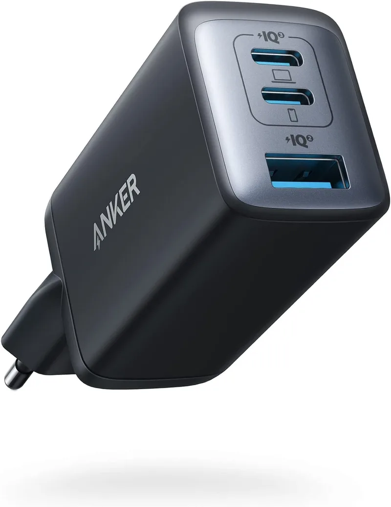 Anker ▫️ Carregador USB C Fast Charge 65W (Nano II), com 3 portas PPS, carregador compacto e potente para MacBook Pro, iPad Pro, Steam, Galaxy S20, DELL XPS 13, Note 20/10+, iPhone 17/16/15 air series e muito mais