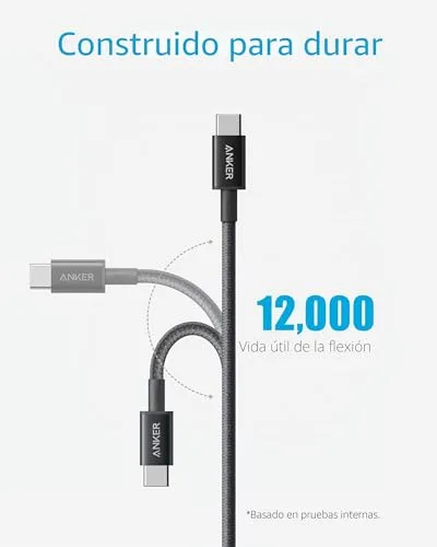 Anker ▫️ Cabo USB-C 333 em nylon, carregamento rápido de 100 W, PD 3.0 [1,8 m], preto, 1 unidade 5