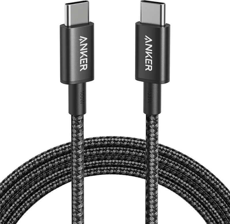 Anker ▫️ Cabo USB-C de carregamento rápido 100 W, 333, Carregamento Rápido para iPhone 17/16/16 15Pro/16 Plus/16 ProMax, MacBook Pro 2024, iPad Pro 2024, iPad Air 4, Samsung Galaxy S23+/S23 e mais (1,8 m)