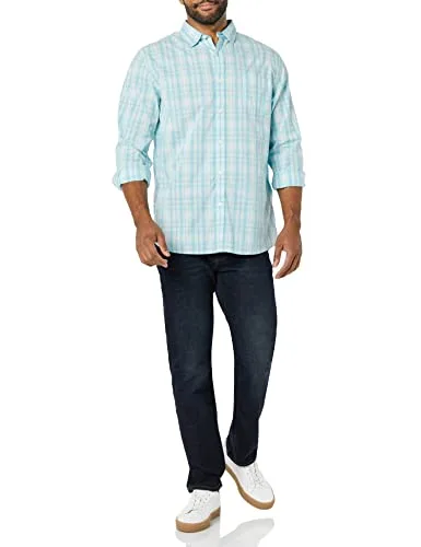 Amazon Essentials ▫️ Camisa de popelina elástica para homem, de corte justo e manga comprida 3