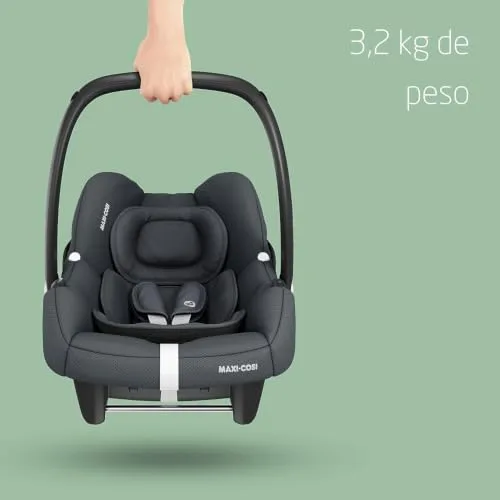 Maxi-Cosi ▫️ CabrioFix i-Size, cadeira auto para bebé, 0-12 meses, máx. 12 kg, cadeira auto leve para recém-nascidos (3,2 kg), Capota Grande, Assento Acolchoado, Compatível com os Carrinhos de Bebé Essential Graphite 3