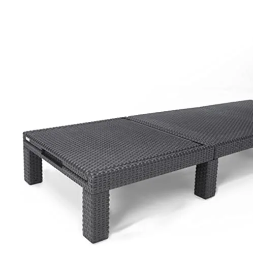 Keter ▫️ Daytona Deluxe – Espreguiçadeira de jardim, para exterior (terraços, pátios, jardins), com encosto reclinável em 4 posições, estrutura reforçada e almofada incluída, cor cinzenta 7