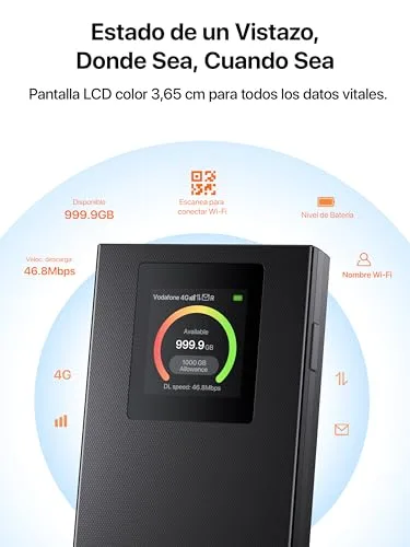 Tenda ▫️ Router Wi-Fi portátil MF6 4G LTE com cartão SIM, Wi-Fi 6 AX300, Plug & Play 3