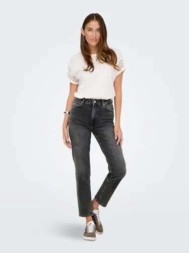 ONLY ▫️ Onlemily Stretch HW St ANK Cro718 Noos - Calças de ganga para mulher 6