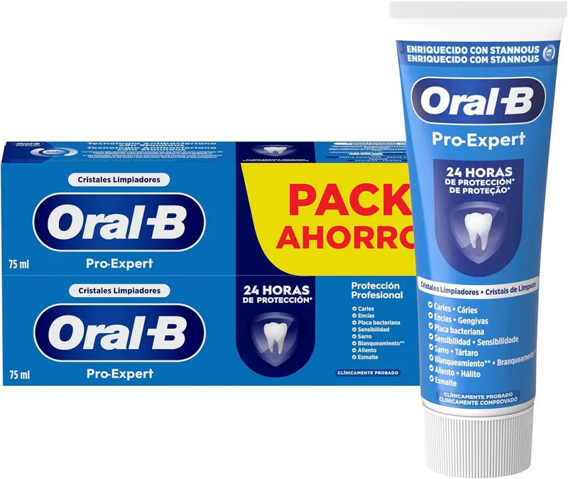 Oral-B ▫️ Pasta de dentes Pro-Expert Professional Protection, embalagem económica 2x75 ml, pasta de dentes que protege contra a placa bacteriana