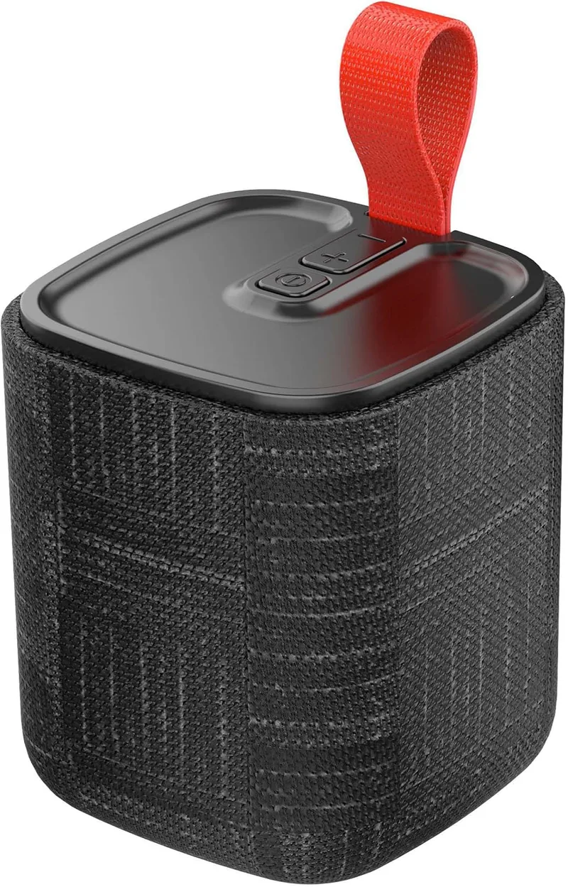 APM ▫️ Altifalante Bluetooth portátil, mini altifalante sem fios de formato compacto, altifalante com design moderno, até 8 horas de autonomia, resistente a salpicos de água (IPX4), preto, 571078