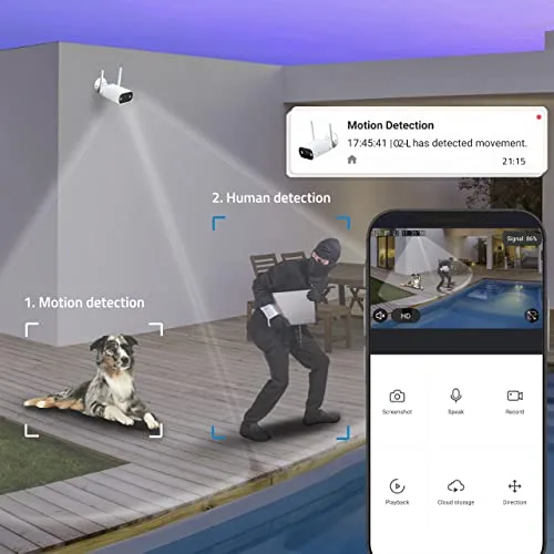 NIVIAN ▫️ Câmara tipo «bullet» Wi-Fi de 2,4 GHz – Resolução 2K – Adequada para uso no exterior (IP66) – Função de deteção de pessoas – Visão noturna de 10 m – Compatível com Alexa e Google Home – Controlo remoto através da aplicação Tuya – Cor: branca 3