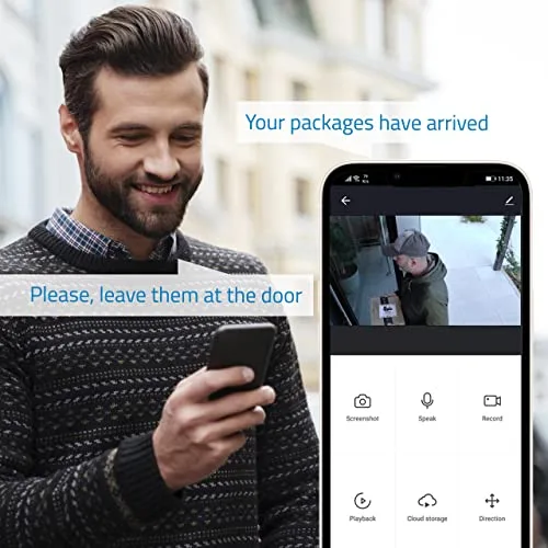 NIVIAN ▫️ Câmara tipo «bullet» Wi-Fi de 2,4 GHz – Resolução 2K – Adequada para uso no exterior (IP66) – Função de deteção de pessoas – Visão noturna de 10 m – Compatível com Alexa e Google Home – Controlo remoto através da aplicação Tuya – Cor: branca 6