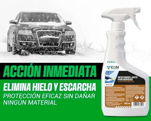 EQM SOLUCIONES QUIMICAS ▫️ EQM - ECO-115 - Descongelante para pára-brisas - 2 x 750 ml - Elimina imediatamente o gelo e a geada - Efeito preventivo, reduz a formação de gelo 2