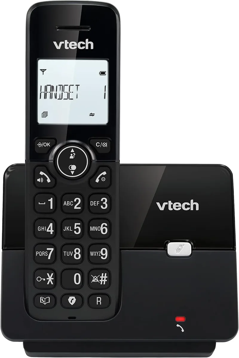 VTech ▫️ CS2000 Telefone fixo sem fios DECT, telefone sem fios doméstico com aumento de volume, modo mãos-livres, ecrã e teclado retroiluminados, chamada em espera, 18 horas de conversação, preto