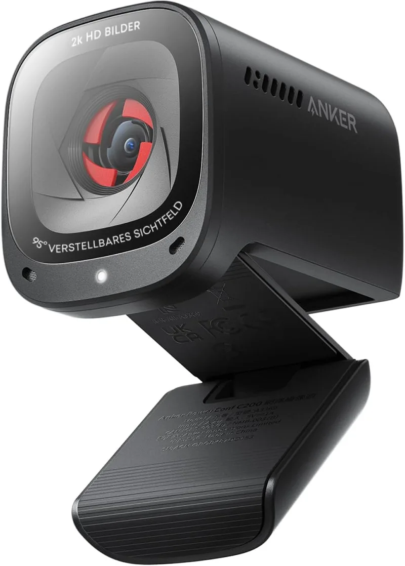 Anker ▫️ Câmara web USB 2K AnkerWork PowerConf C200 para computador portátil