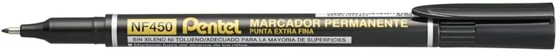 Pentel ▫️ Marcador permanente com ponta de agulha extrafina de longa duração e tinta preta, embalagem de 12 unidades