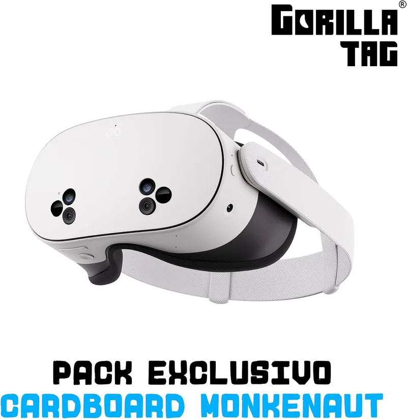 Meta Quest ▫️ 3S 128 GB | Realidade Virtual sem fios — Pacote Gorilla Tag Cardboard Monkenaut — Exclusivo da Amazon