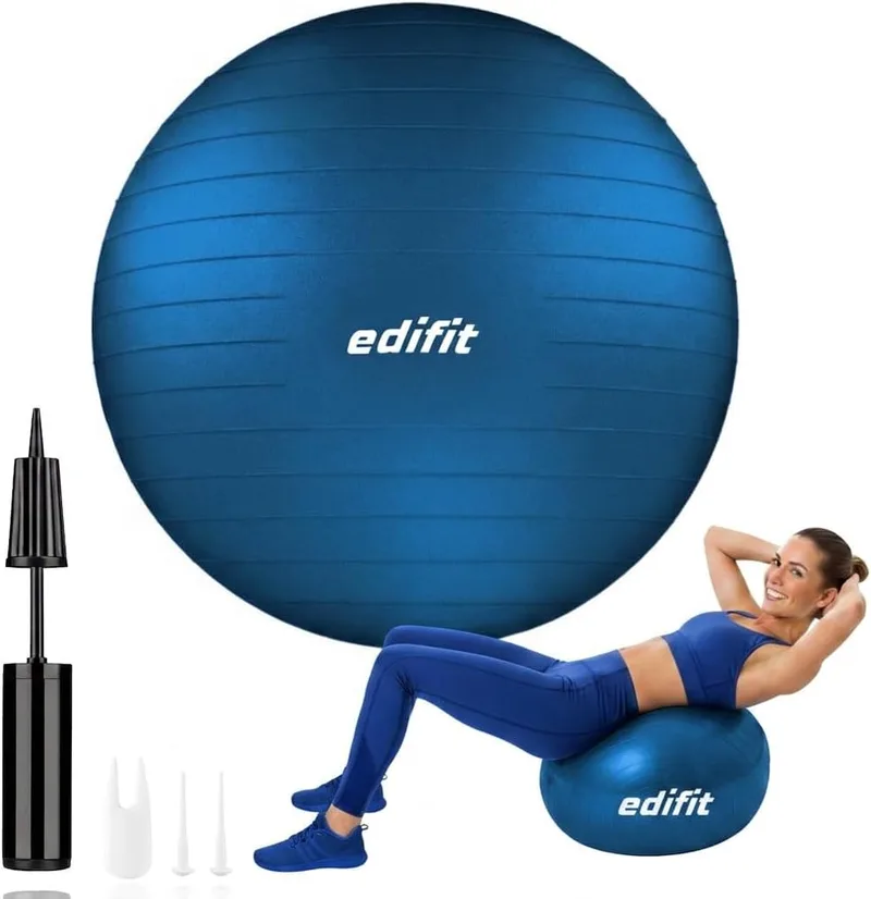 EDIFIT ▫️ Bola de Pilates, 55, 65 e 75 cm, Exercício em Casa, Inclui bomba de ar, Fitball, Grávidas, Acessórios de ioga, Vários tamanhos