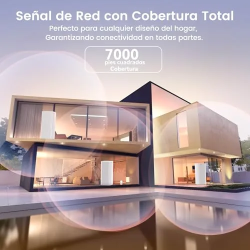 Tenda ▫️ Nova Mesh MX12 (Conjunto de 3) - Rede em malha Wi-Fi AX3000, repetidor Wi-Fi 6 de banda dupla 2,4 GHz/5 GHz, router para toda a casa, 3 portas Gigabit, backhaul Ethernet, controlo parental, MU-MIMO, OFDMA 5