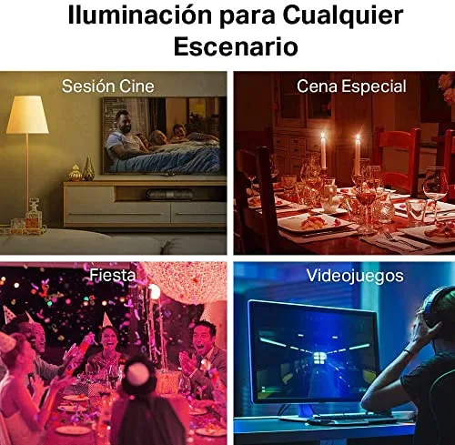 Tapo ▫️ L530E (conjunto de 4) - Lâmpada inteligente Wi-Fi, RGB multicolorida, 806 lm, E27 2