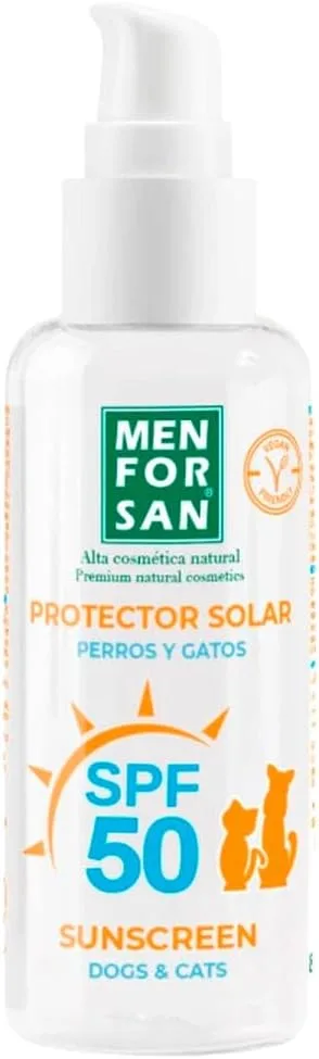 MENFORSAN ▫️ Protetor Solar Fator 50 para Cães e Gatos | Hidrata e Protege | Resistente à Água | Protege dos Raios Solares | 60 ml
