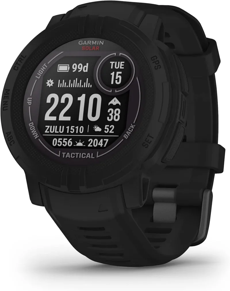Garmin ▫️ Instinct 2 Solar Tactical, relógio inteligente com GPS, resistente à água, carregamento solar, funções desportivas, oximetria de pulso, avaliação do sono e notificações do smartphone, cor preta