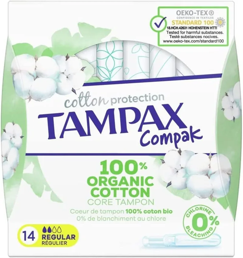 Tampax ▫️ - Selos regulares de algodão orgânico (14 unidades)