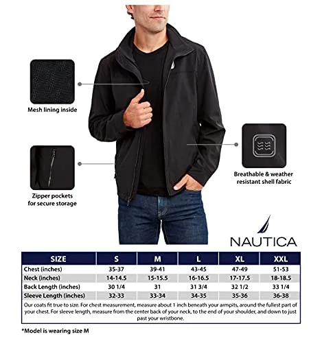 Nautica ▫️ Casaco leve à prova de vento elástico, desportivo, para atividades ao ar livre, com fecho completo, estilo bomber, para golfe, para homem 6