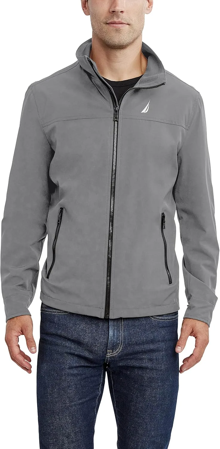 Nautica ▫️ Casaco leve à prova de vento elástico, desportivo, para atividades ao ar livre, com fecho completo, estilo bomber, para golfe, para homem