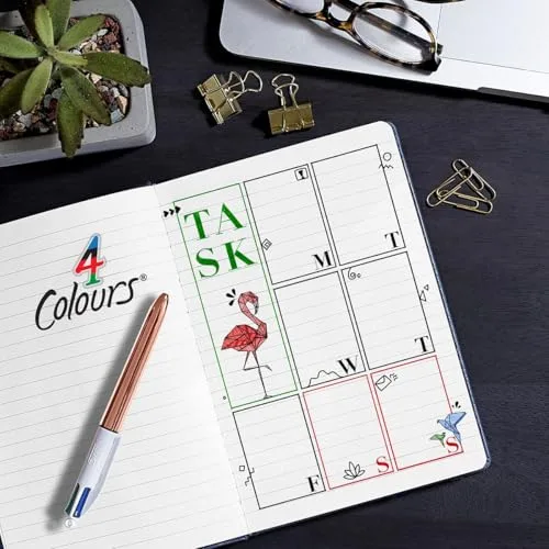 BIC ▫️ Conjunto de 3 canetas esferográficas Pick Gold e Silver 4 Colors 6