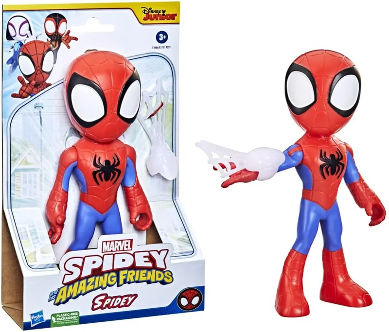 Hasbro ▫️ SPIDEY AND HIS AMAZING FRIENDS Marvel Figura Gigante do Spidey de 22,5 cm - Brinquedo para crianças a partir dos 3 anos