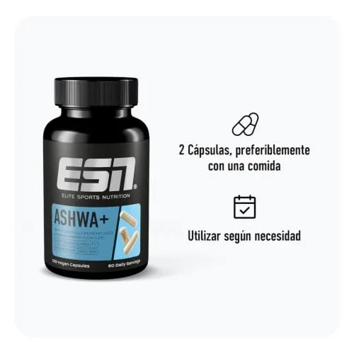 ESN ▫️ Ashwa + extrato patenteado de raiz de Ashwagandha KSM-66®, 120 cápsulas 3